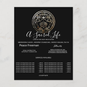 Lotus Stillness Silver Mandala Design Flyer