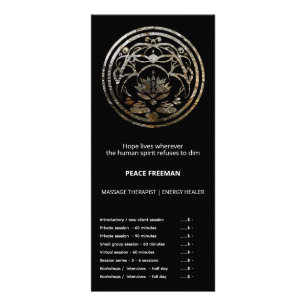 Lotus Stillness Silver Mandala Design Rack Card