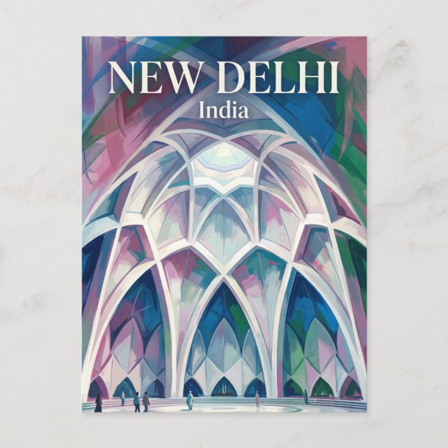 Lotus Temple India Postcard (Front)