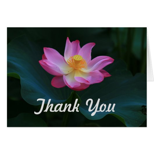 Lotus Thank You Card, Horizontal Cards (Front Horizontal)