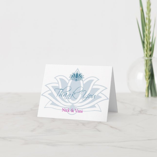 Lotus Thank You personalized Note Card (Front)