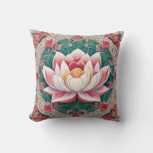 lotus throw pillow (Front)
