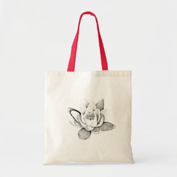 Lotus Tote Bag In Black And White by TINYLOTUS at Zazzle