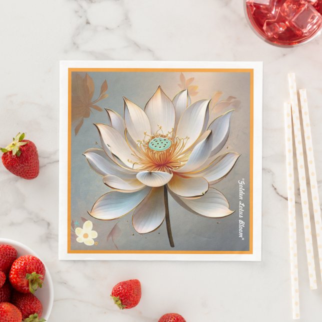 "Lotus Unfold" Paper Dinner Napkins (Insitu)