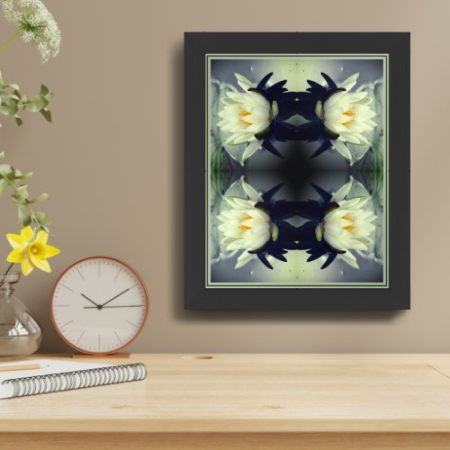 Lotus Water Lily Flower Abstract Art   Framed Art