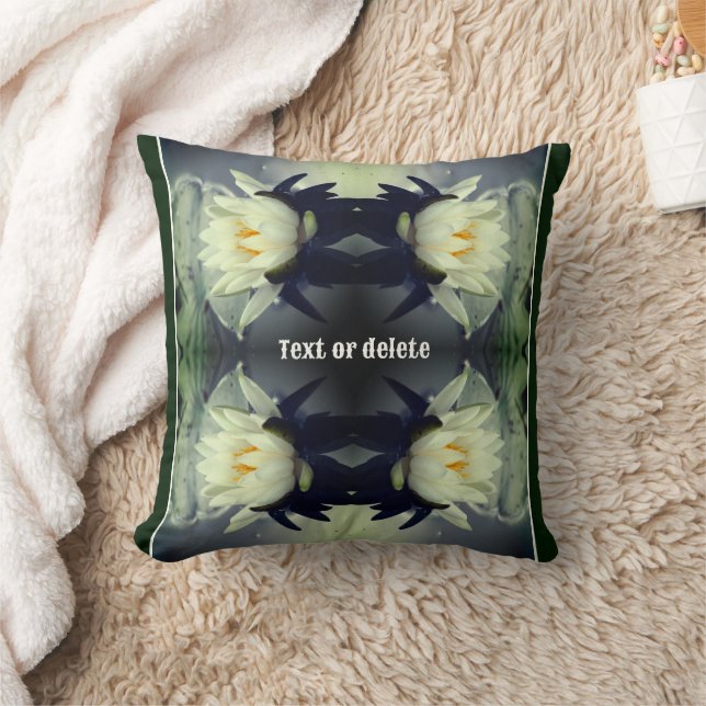 Lotus Water Lily Flower Abstract Art Personalized Throw Pillow (Blanket)