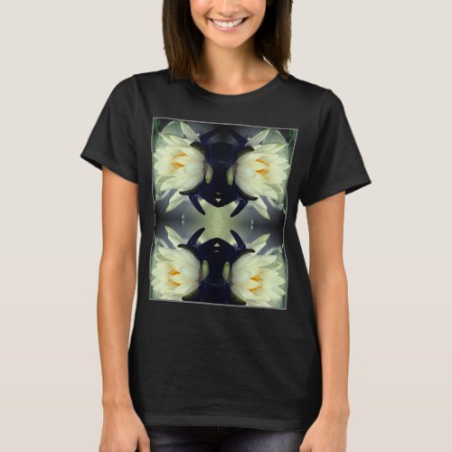 Lotus Water Lily Flower Abstract Art  T_Shirt