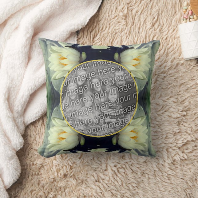 Lotus Water Lily Flower Create Your Own Photo Throw Pillow (Blanket)