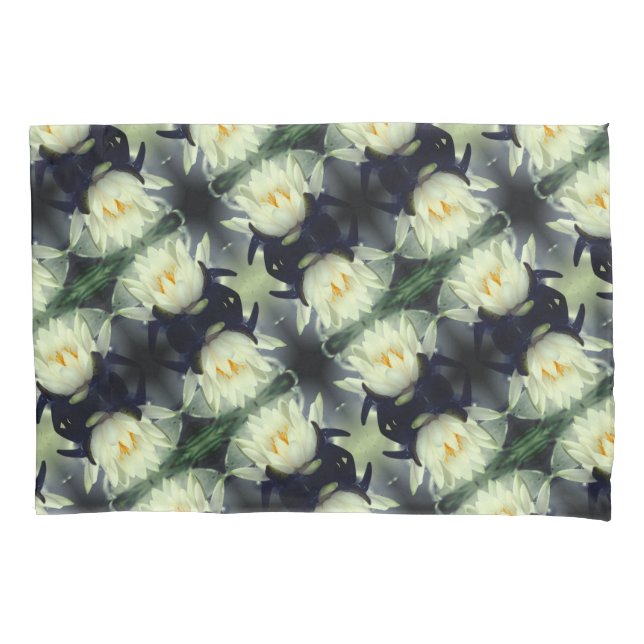 Lotus Water Lily Flower Pattern  Pillow Case (Front)