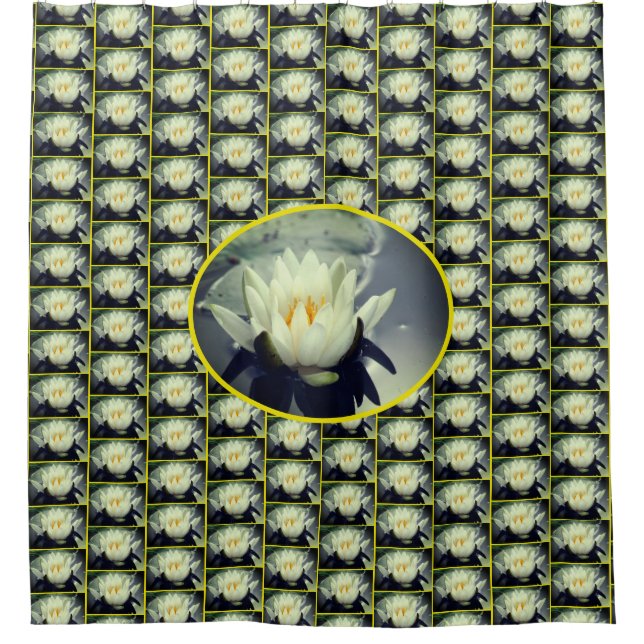 Lotus Water Lily Flower Pattern   Shower Curtain (Front)