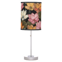Lotus Water Lily Pink Yellow White Floral Table La Table Lamp