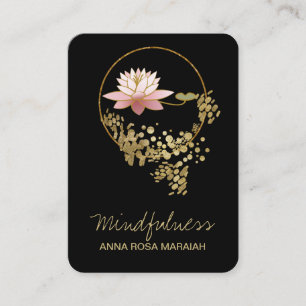 *~* Lotus Water Lily Yoga Mindfulness Glitter Business Card