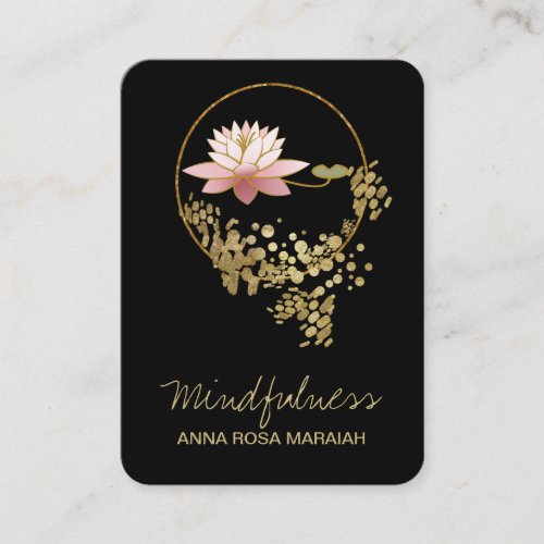  Lotus Water Lily Yoga Mindfulness Glitter Business Card