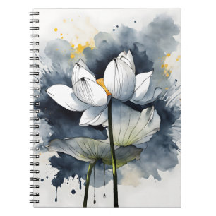 Lotus - Watercolor flowers Notebook