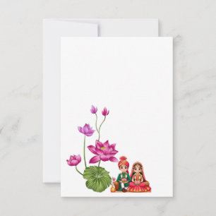 Lotus wedding RSVP card