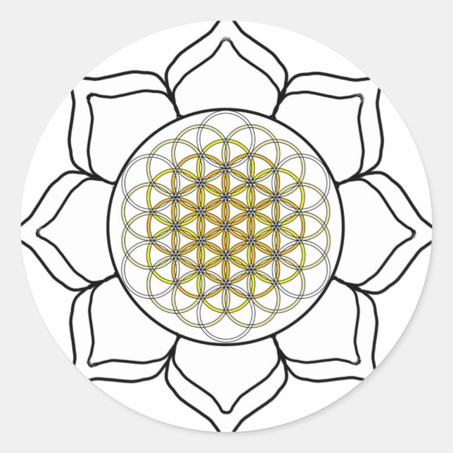 Lotus White2 Classic Round Sticker (Front)