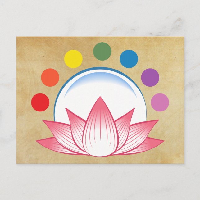 Lotus with chakra postcard (Front)