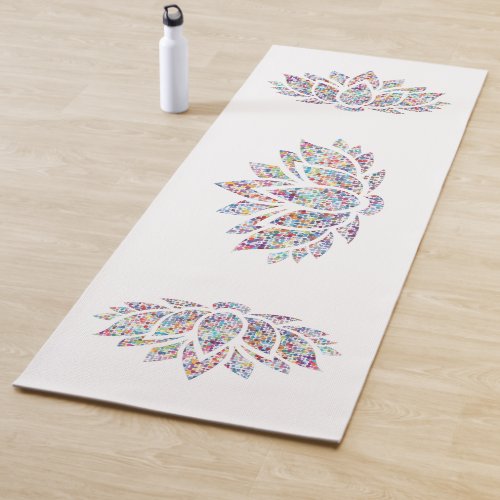 Lotus with confetti pattern yoga mat