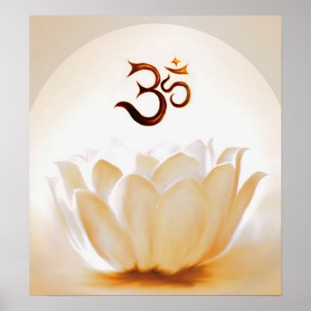 Lotus With Om Poster by Avanda at Zazzle