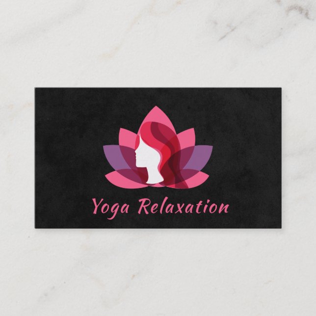 Lotus Woman Head Logo Business Card (Front)