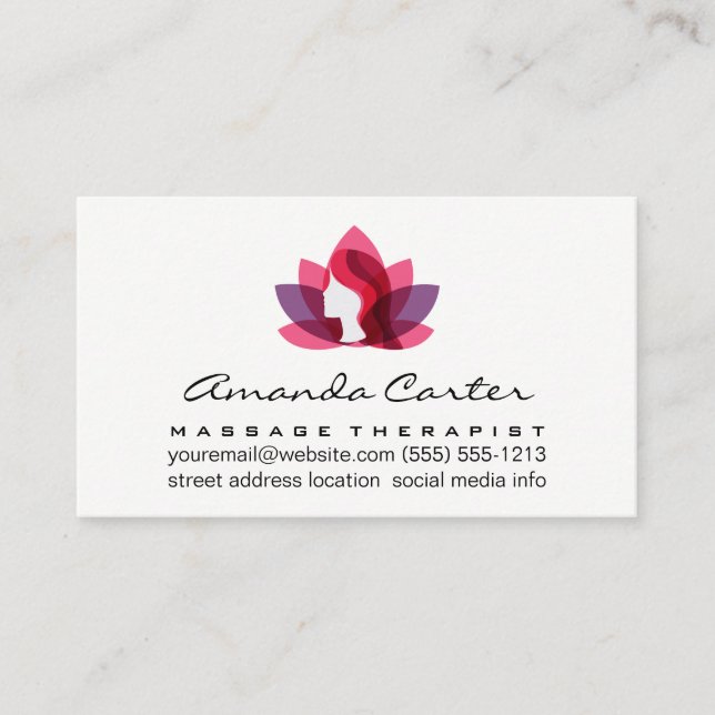 Lotus Woman Icon Business Card (Front)