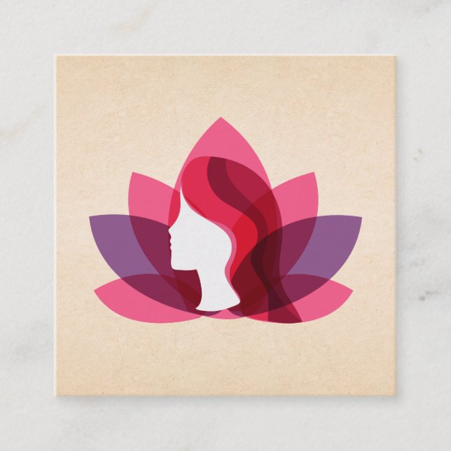 Lotus Woman Square Business Card (Front)