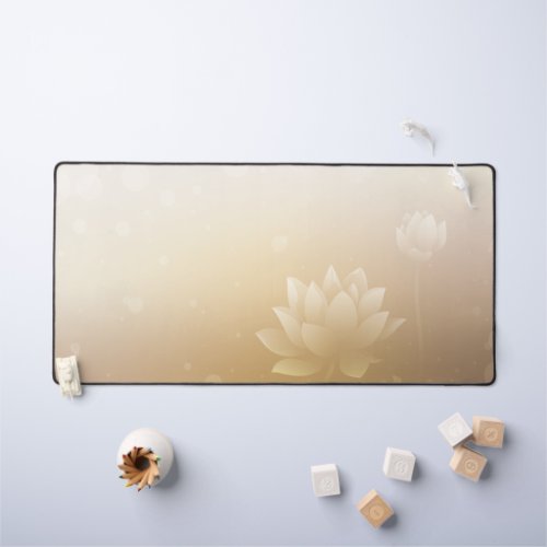 Lotus Yellow background Multi_function Desk Mat