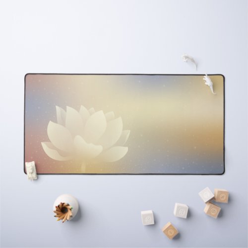 Lotus Yellow background Multi_function Desk Mat