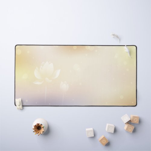 Lotus Yellow background Multi_function Desk Mat