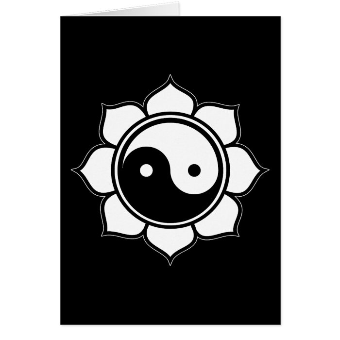 Lotus Yin Yang Greeting Cards