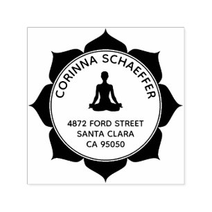 Lotus Yoga Custom Return Address Self Inking Stamp