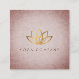 Lotus Yoga Instructor Brown Square Business Card