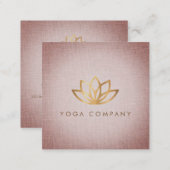 Lotus Yoga Instructor Brown Square Business Card (Front/Back)