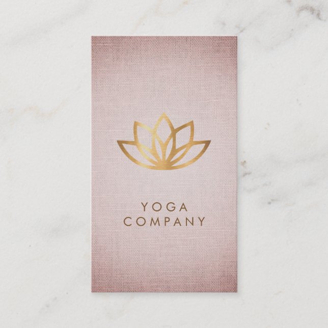 Lotus Yoga Instructor Brown Vertical Business Card (Front)