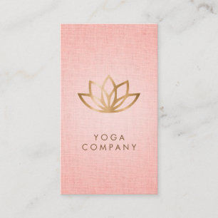 Lotus Yoga Instructor Pink Vertical Business Card
