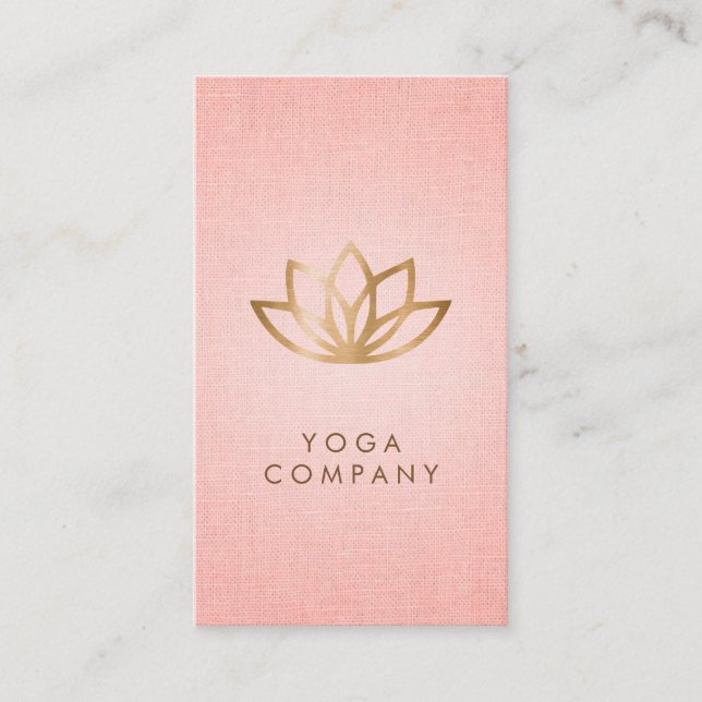 Lotus Yoga Instructor Pink Vertical Business Card (Front)