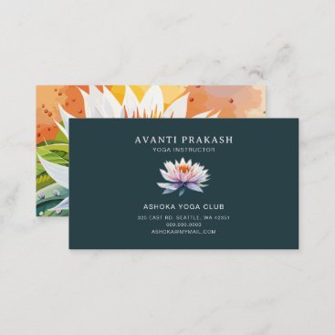 Lotus Yoga Meditation Instructor Business Card