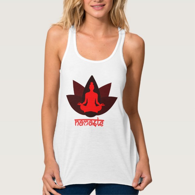 Lotus Yoga Namaste Tank Top (Front)