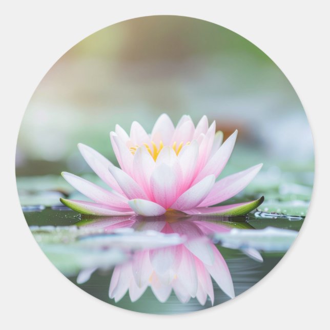 LOTUS - ZEN BUDDHISM CLASSIC ROUND STICKER (Front)