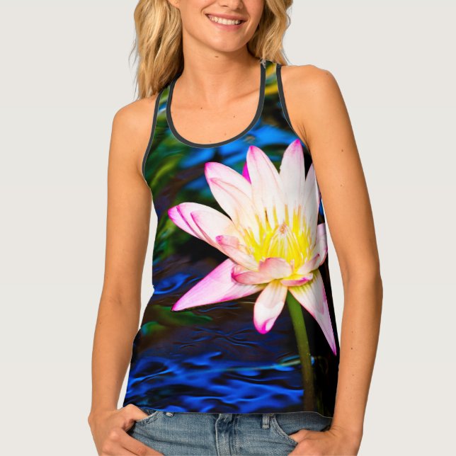 Lotus Zen Racerback Tank Top (Front)