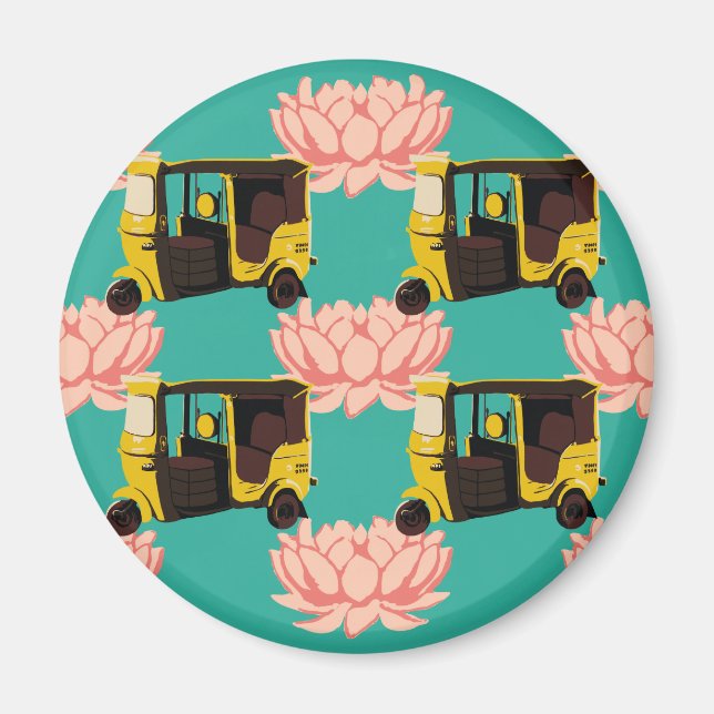 Lotuses and Rickshaws Magnet (Front)
