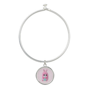 "Lou Lou". A cuddly, pink creature Bangle Bracelet
