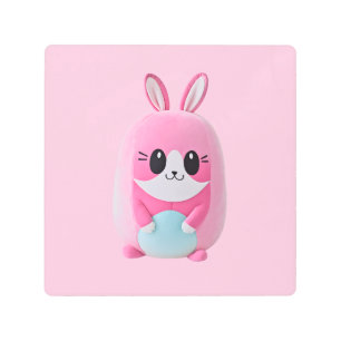 "Lou Lou". A cuddly, pink creature Metal Print