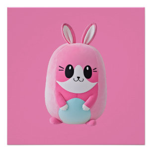 "Lou Lou". A cuddly, pink creature Poster