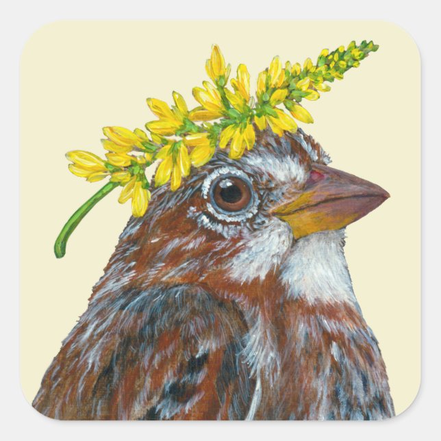 Lou the fox sparrow sticker (Front)