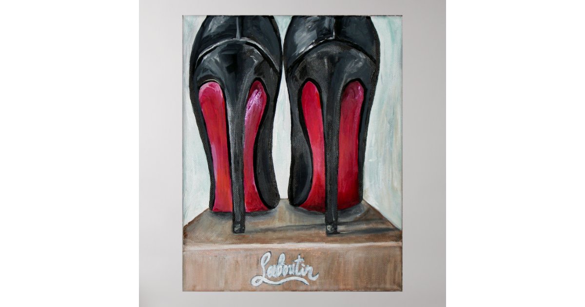 Red Bottom Heels Louboutin Classic Black Pumps Poster