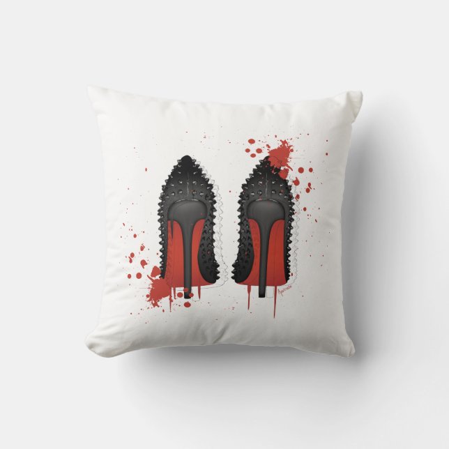 LOUBOUTIN spatters & drips Throw Pillow (Front)
