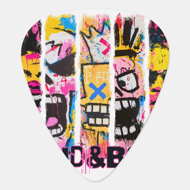 Loud & Bold – Graffiti Street Art Design Guitar Pick (Front)