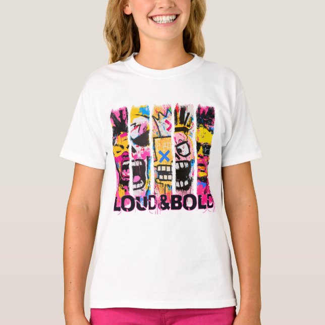 Loud & Bold – Graffiti Street Art Design T-Shirt (Front)