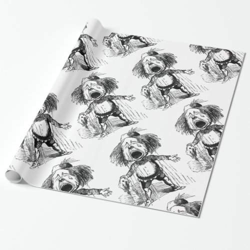 Loud Crying Boy Funny Cartoon Drawing Tears Wrapping Paper